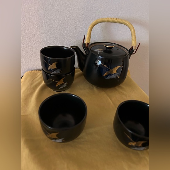 Vintage Imari Japanese hand painted tea pot and 4 cups. Post WWII circa 1950s - Picture 6 of 16